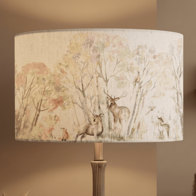 Voyage Maison (Riva Home) Voyage Maison Lamp Bundle URSULA TABLE LAMP BASE SILVER STONE & ENCHANTED FOREST EVA LAMP SHADE BUNDLE by Voyage Maison