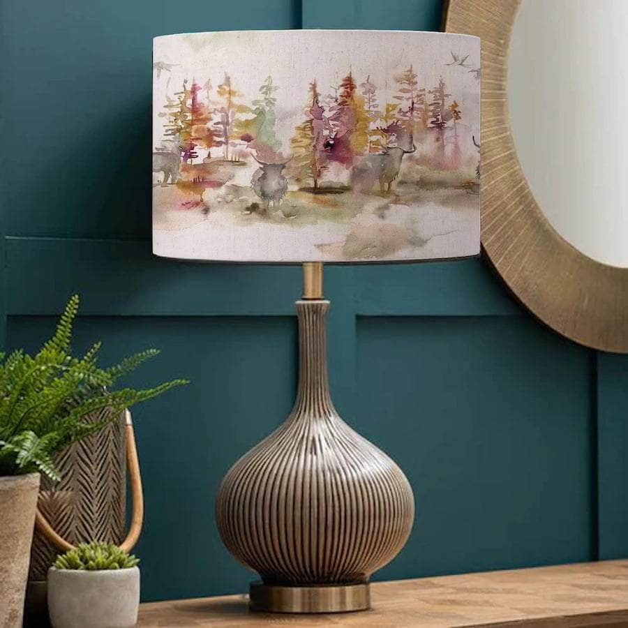 Voyage Maison (Riva Home) Voyage Maison Lamp Bundle Voyage Maison Caledonian Eva Shade & Ursula Ceramic Table Lamp – Stone/Plum