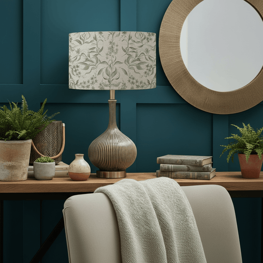 Voyage Maison (Riva Home) Voyage Maison Lamp Bundle Voyage Maison Hettie Eva Shade & Ursula Ceramic Table Lamp – Stone/Vine