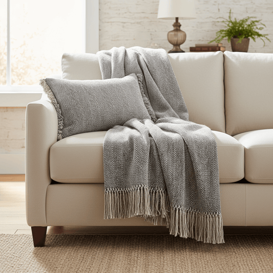 Voyage Maison (Riva Home) Voyage Maison Throw Oryx Slate Lined Throw by Voyage Maison
