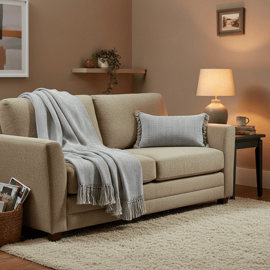 Voyage Maison (Riva Home) Voyage Maison Throw Oryx Smoke Lined Throw by Voyage Maison