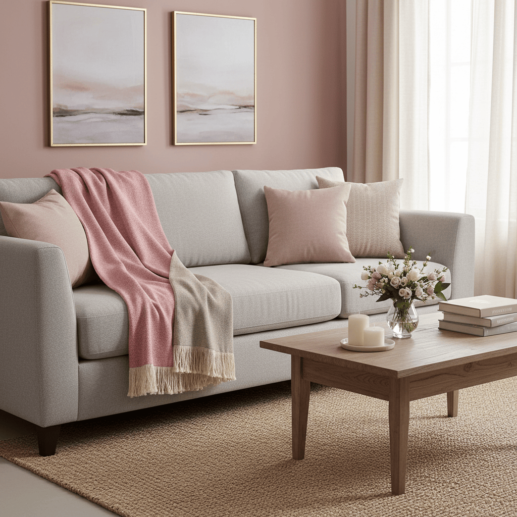 Voyage Maison (Riva Home) Voyage Maison Throw SELKIRK WOVEN THROW ROSEHIP by Voyage Maison