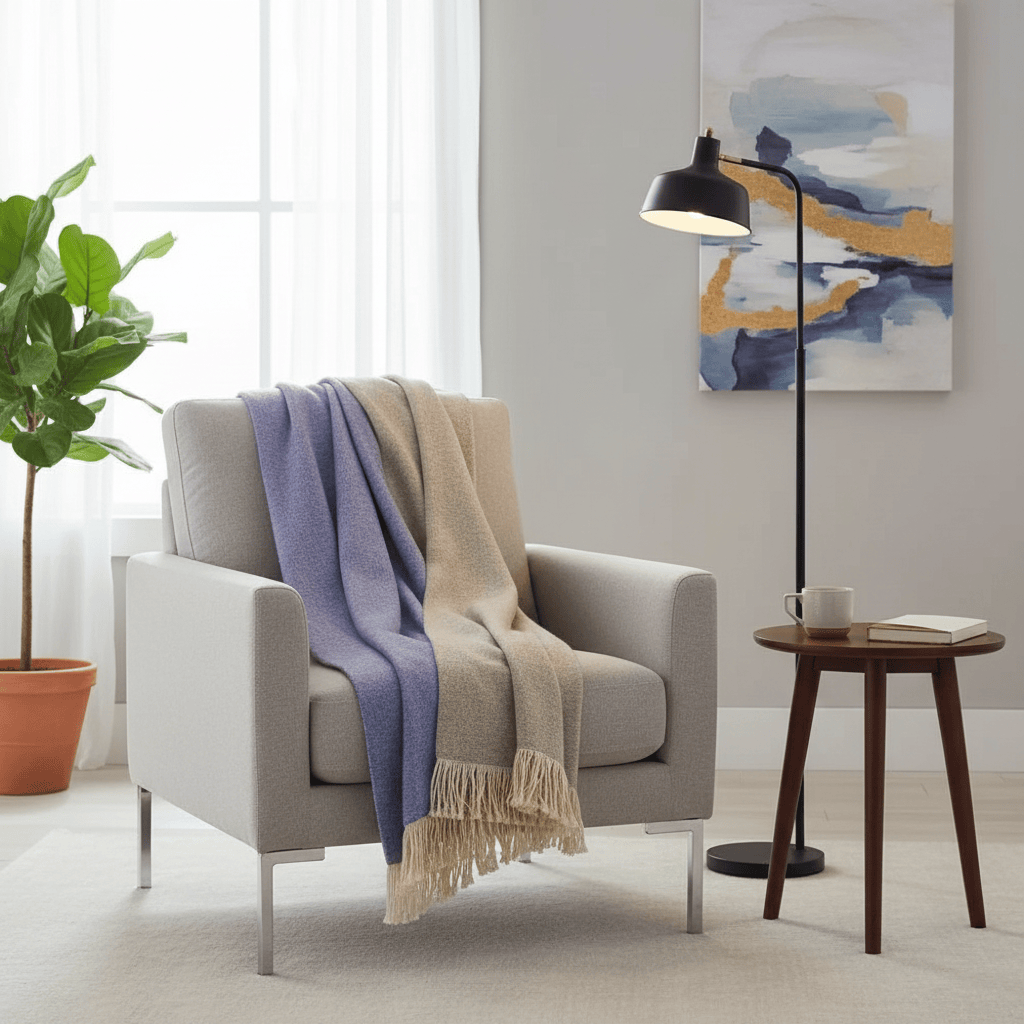 Voyage Maison (Riva Home) Voyage Maison Throw SELKIRK WOVEN THROW VIOLET by Voyage Maison