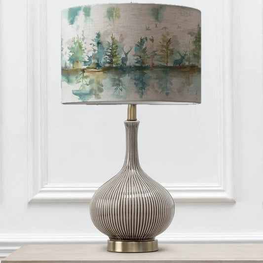 Voyage Maison Silver Ursula Ceramic Lamp complete with Wilderness D40cm Shade