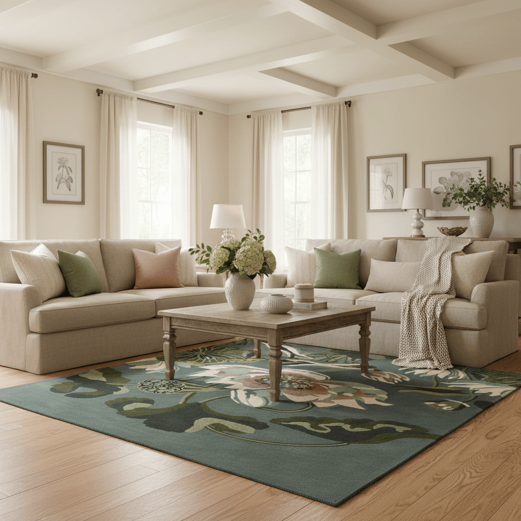 Wedgwood (Brink & Campman) Designer Rugs 120 centimetres by 180 centimetres (approx. 3 foot 11 inches by 5 foot 11 inches) / Midnight Pond WEDGWOOD WATERLILY AREA RUG by Brink & Campman