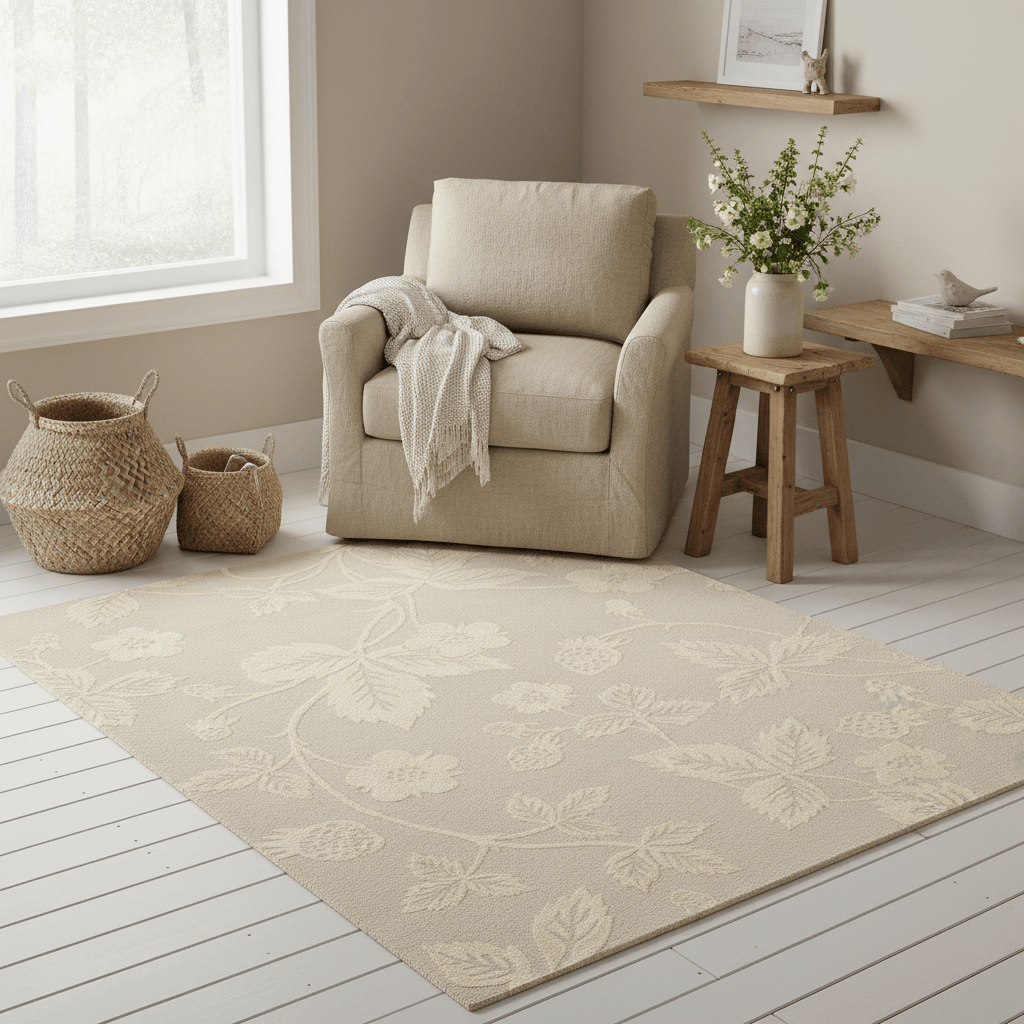 Wedgwood (Brink & Campman) Designer Rugs 120 centimetres by 180 centimetres (approx. 3 foot 11 inches by 5 foot 11 inches) / Tonal WEDGWOOD WILD STRAWBERRY AREA RUG by Brink & Campman