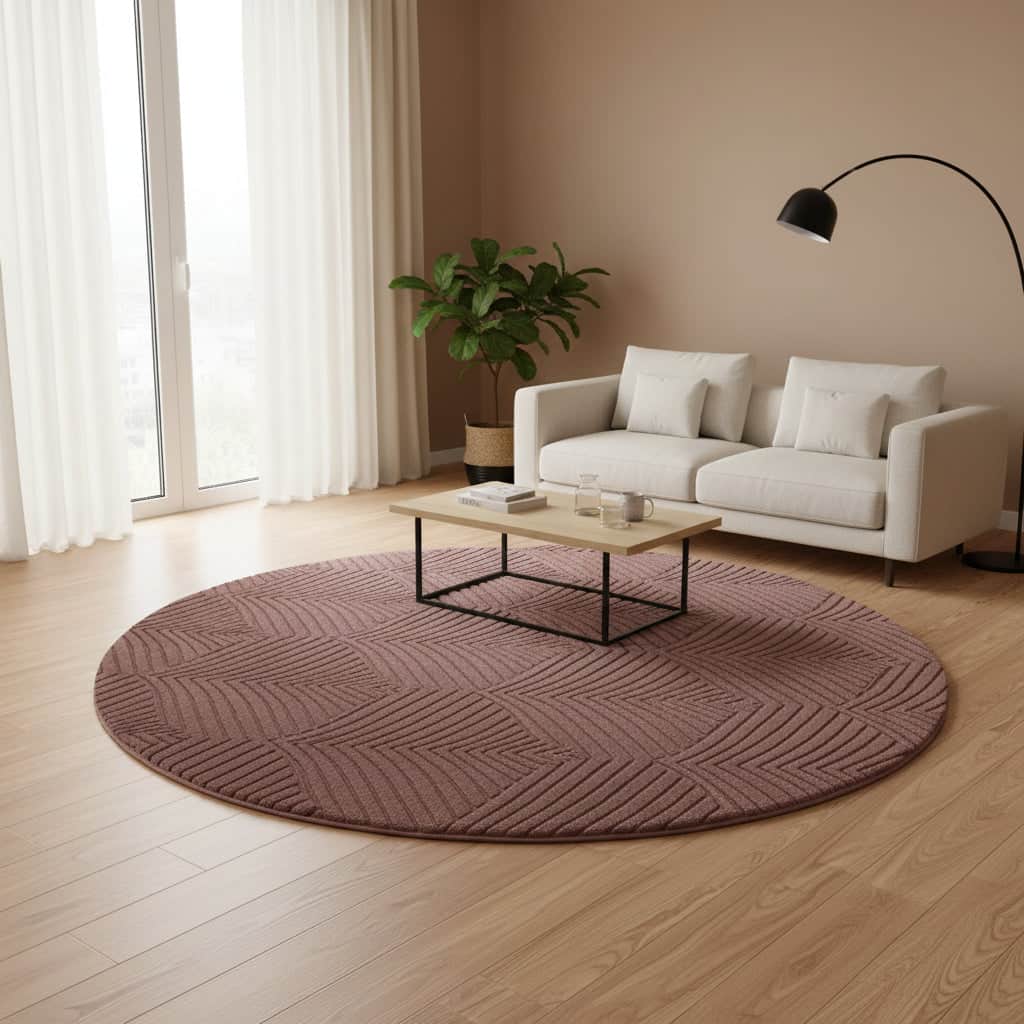 Wedgwood (Brink & Campman) Designer Rugs 150 centimetre Round (approx. 4 foot 11 inches) / Mink WEDGWOOD FOLIA AREA RUG by Brink & Campman