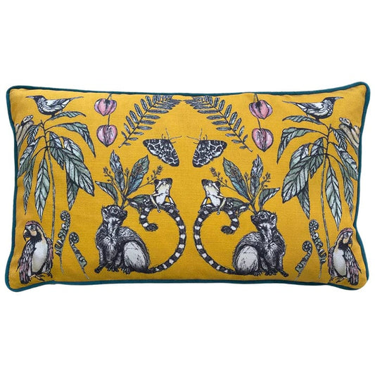 Wylder Cushions Premium Wild Mirrored Creatures feather filled Cushion in Yellow