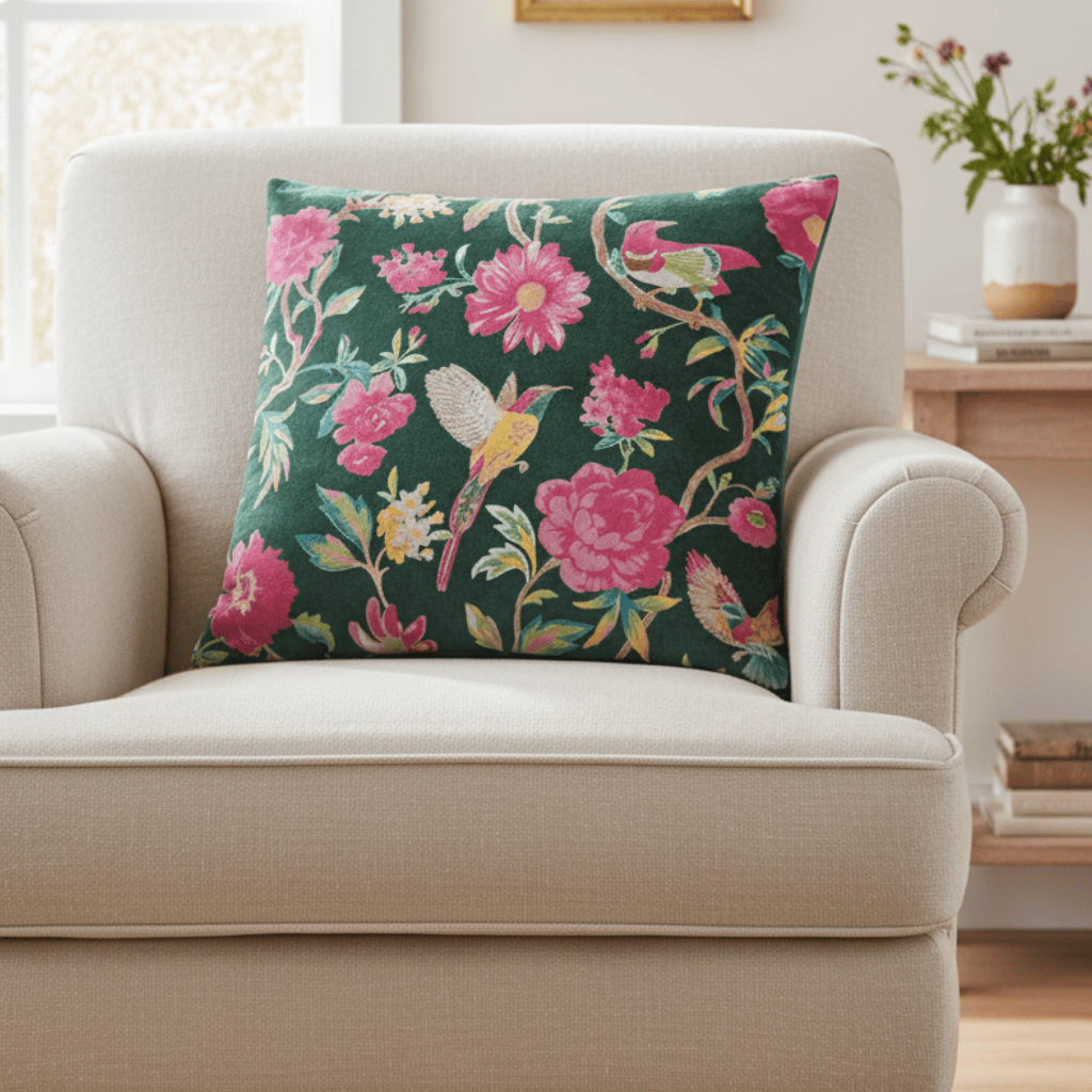 Wylder (Riva Home) Cushions AVIARY 100% COTTON VELVET CUSHION by Wylder