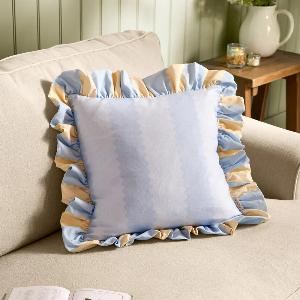 Wylder (Riva Home) Cushions BIRDIE STRIPE RUFFLE CUSHION by Wylder