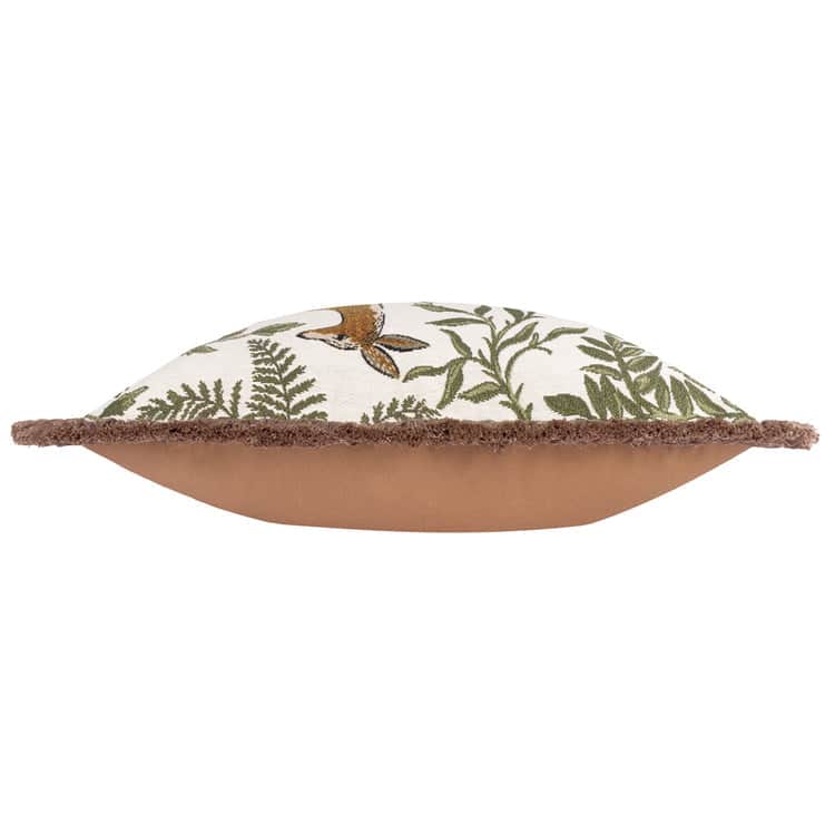 Wylder (Riva Home) Cushions FABLE FOX AND DEER EMBROIDERED CUSHION WILLOW GREEN by Wylder