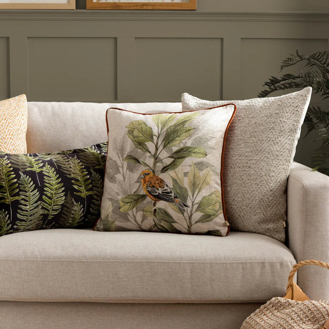 Wylder (Riva Home) Cushions KIELDER FOREST SWINLEY PRINTED CUSHION CREAM by Wylder