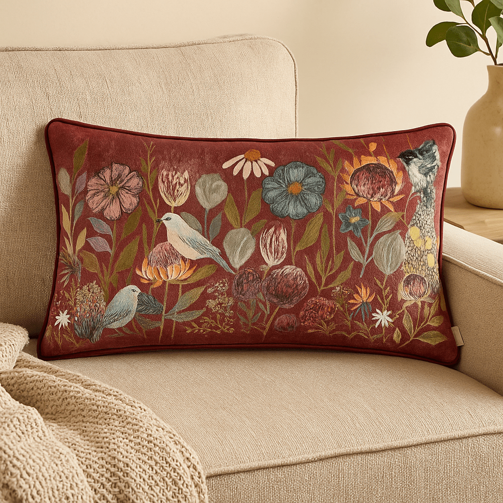 Wylder (Riva Home) Cushions Meadow Bloom Blossom Garden Cushion – Mauve by Wylder Nature