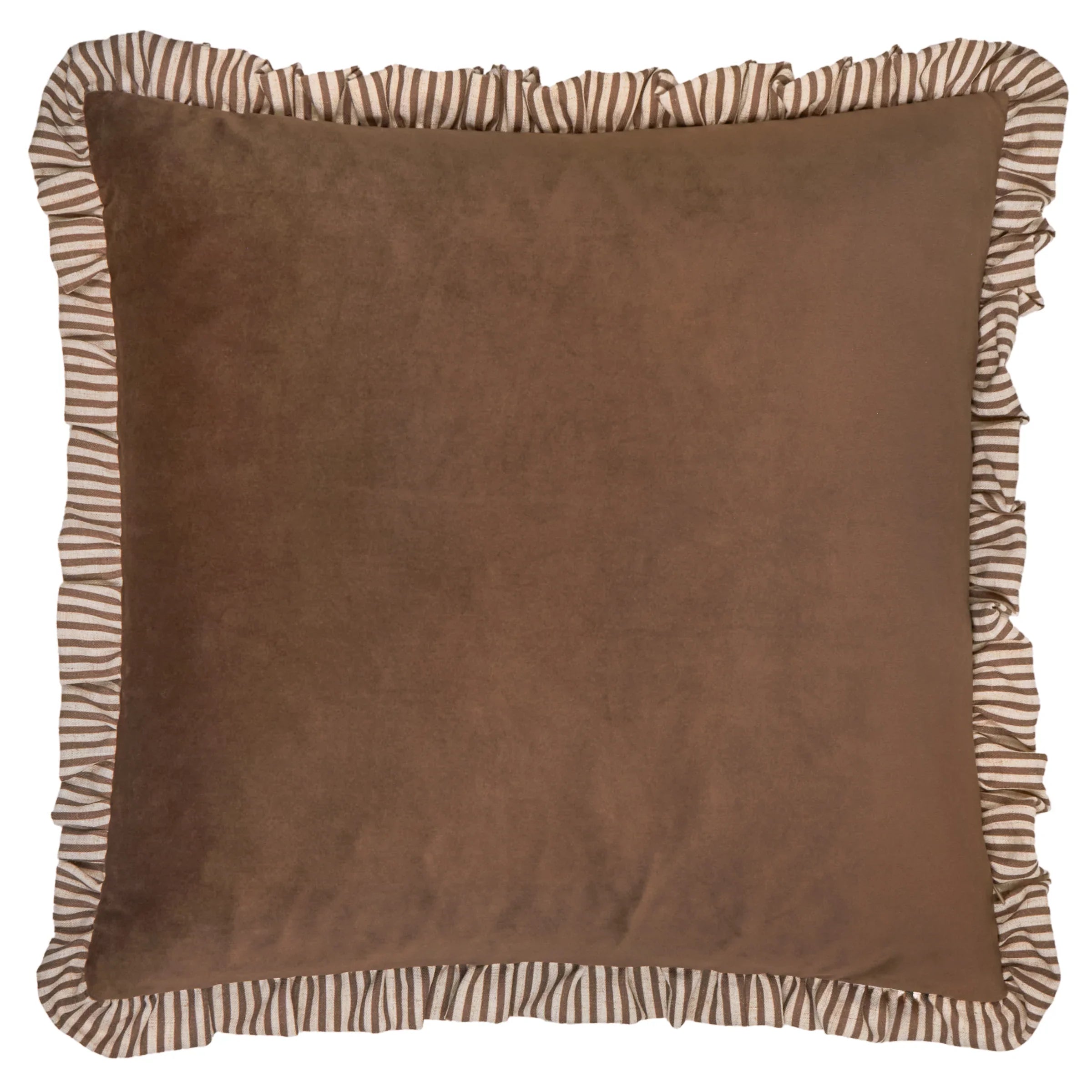 Wylder (Riva Home) Cushions Truffle SOLENE RUFFLE MATTE VELVET CUSHION by Wylder