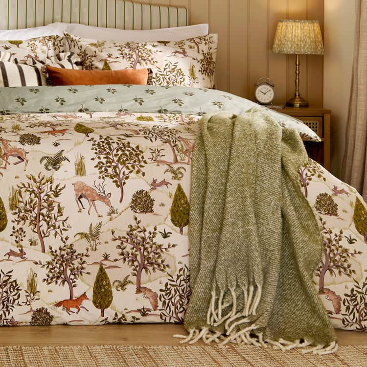 Wylder (Riva Home) Duvet Cover set FABLE PRINTED REVERSIBLE DUVET COVER SET WILLOW GREEN by Wylder