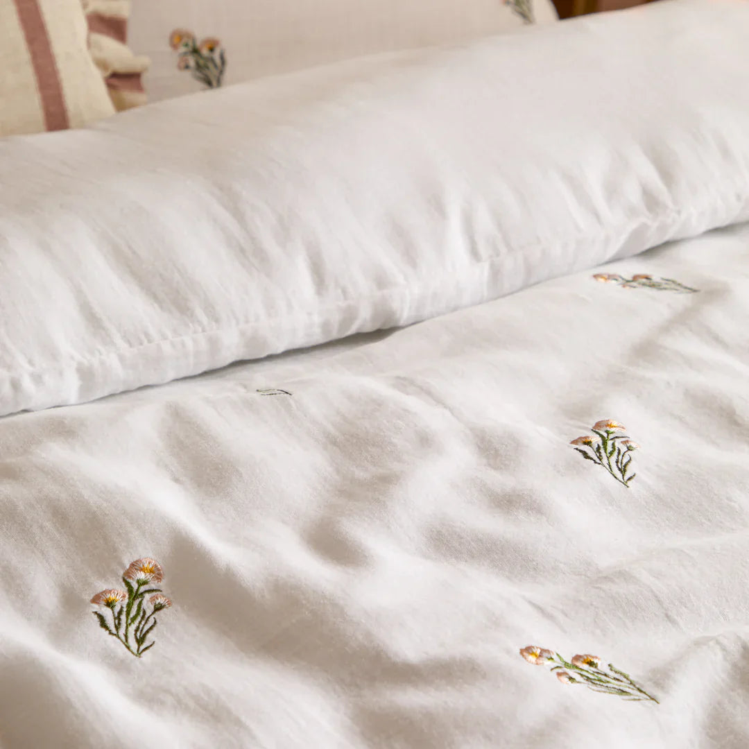 Wylder (Riva Home) Duvet Cover set JOSEPHINE EMBROIDERED MUSLIN DUVET COVER SET by Wylder