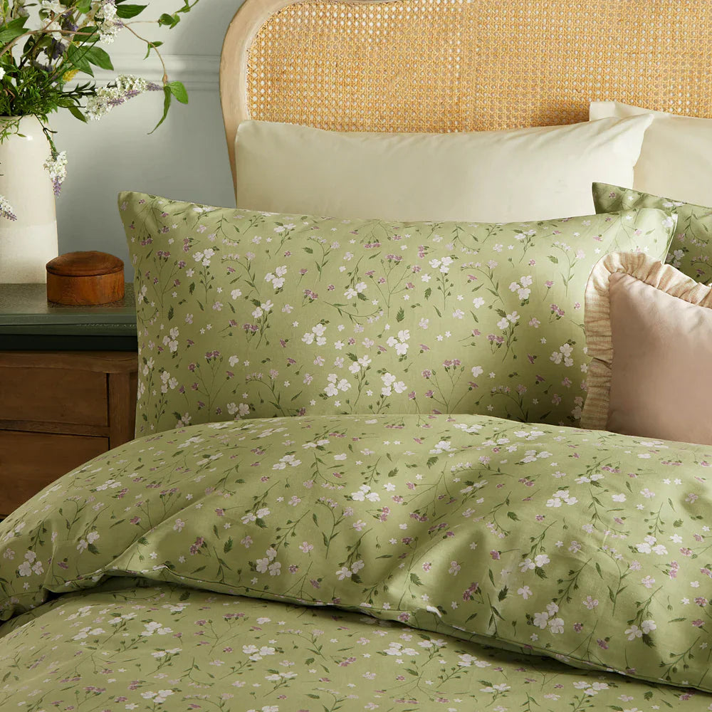 Wylder (Riva Home) Duvet Cover set Single / Sage BRONTE PRINTED FLORAL DUVET COVER SET by Wylder Nature