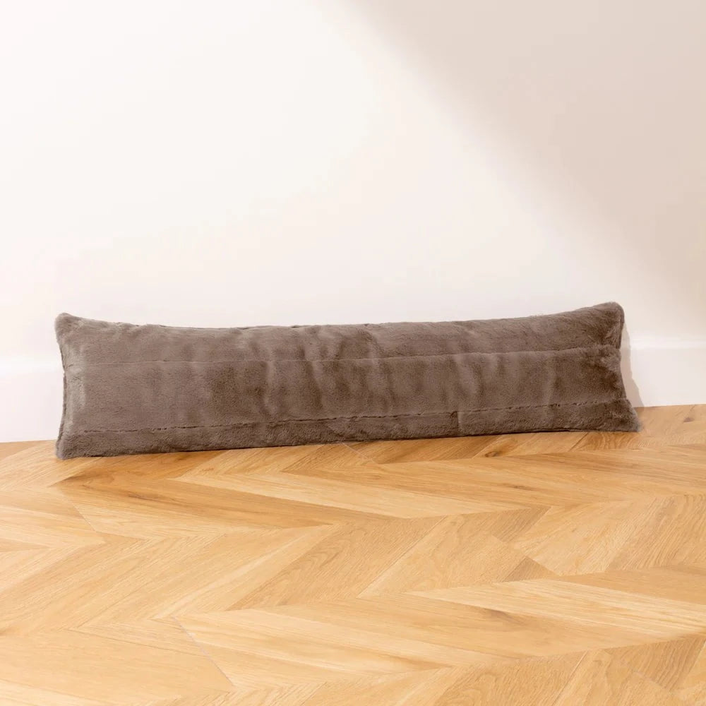 Wylder (Riva Home) Interior Design Range Taupe EMPRESS FAUX FUR DRAUGHT EXCLUDER | by Paoletti
