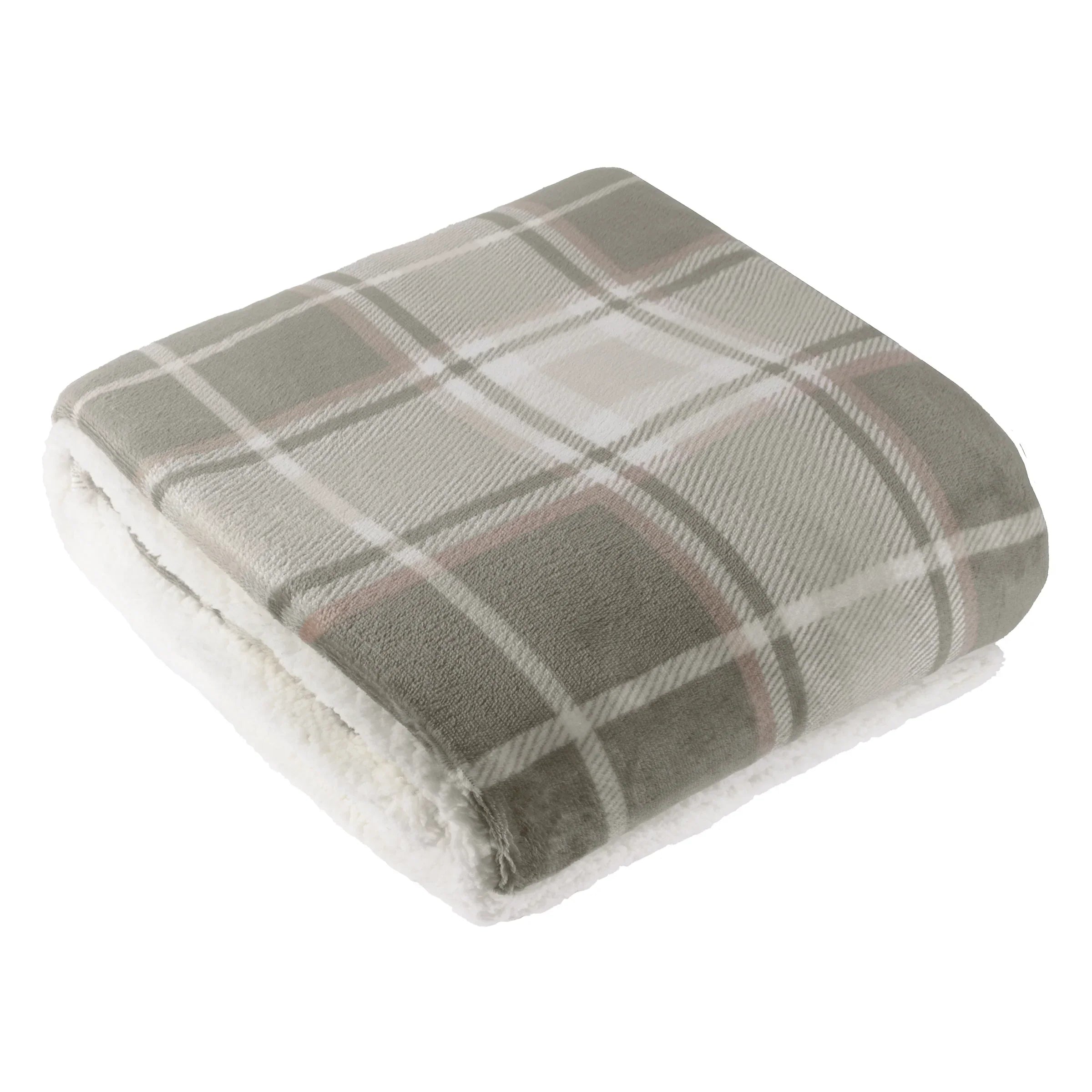 Wylder (Riva Home) Throw Braemar Check Sherpa Fleece Throw Green/Natural by Wylder