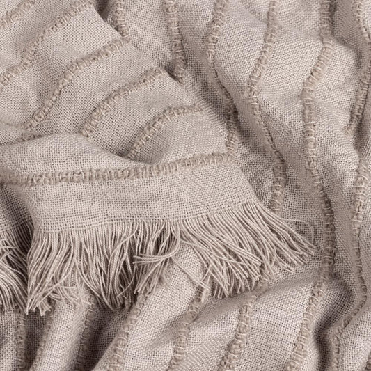 Yard Cushions Hazie Woven Fringed Throw medium 130x180cm - Griege