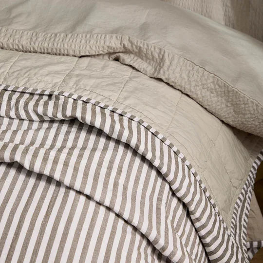 Yard (Riva Home) Bedspread/Throw HEBDEN QUILTED STRIPE COTTON BEDSPREAD by Yard