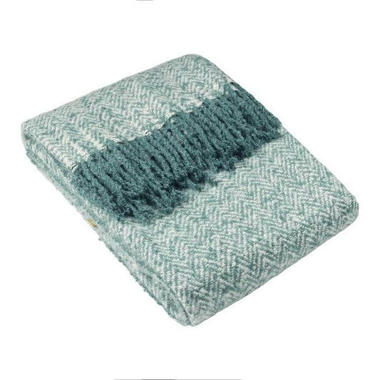 Yard (Riva Home) Bedspread WEAVER HERRINGBONE THROW | TEAL | by Furn.