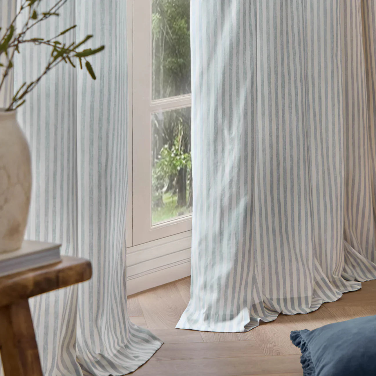 Yard (Riva Home) Curtains HEBDEN STRIPED 100% COTTON LINED CURTAINS MINERAL BLUE
by Yard