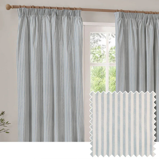Yard (Riva Home) Curtains HEBDEN STRIPED 100% COTTON LINED CURTAINS MINERAL BLUE
by Yard