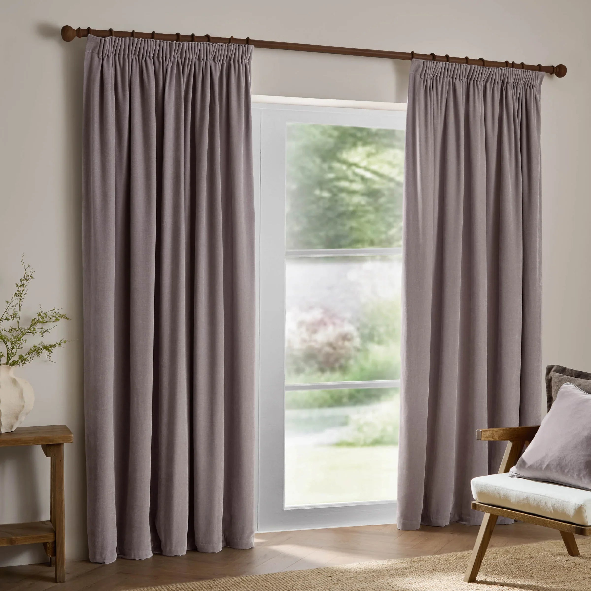 Yard (Riva Home) Curtains Mauve / Fully Lined / W 168cm x H 183cm (66" x 72") HEAVY CHENILLE PENCIL PLEAT CURTAINS (12 colours available) by Yard