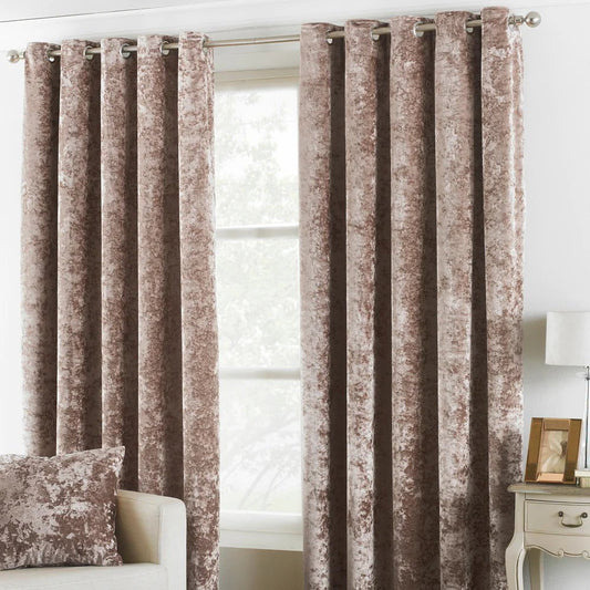 Yard (Riva Home) Curtains Oyster Verona Crushed Velvet Eyelet Curtains by Yard