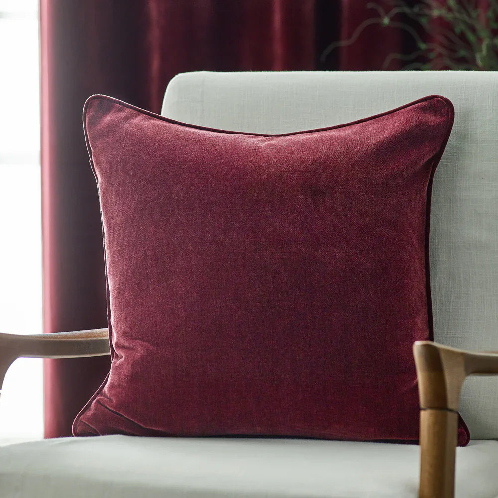 Yard (Riva Home) Cushions Beetroot HEAVY CHENILLE PIPED CUSHION (12 colours available) by Yard