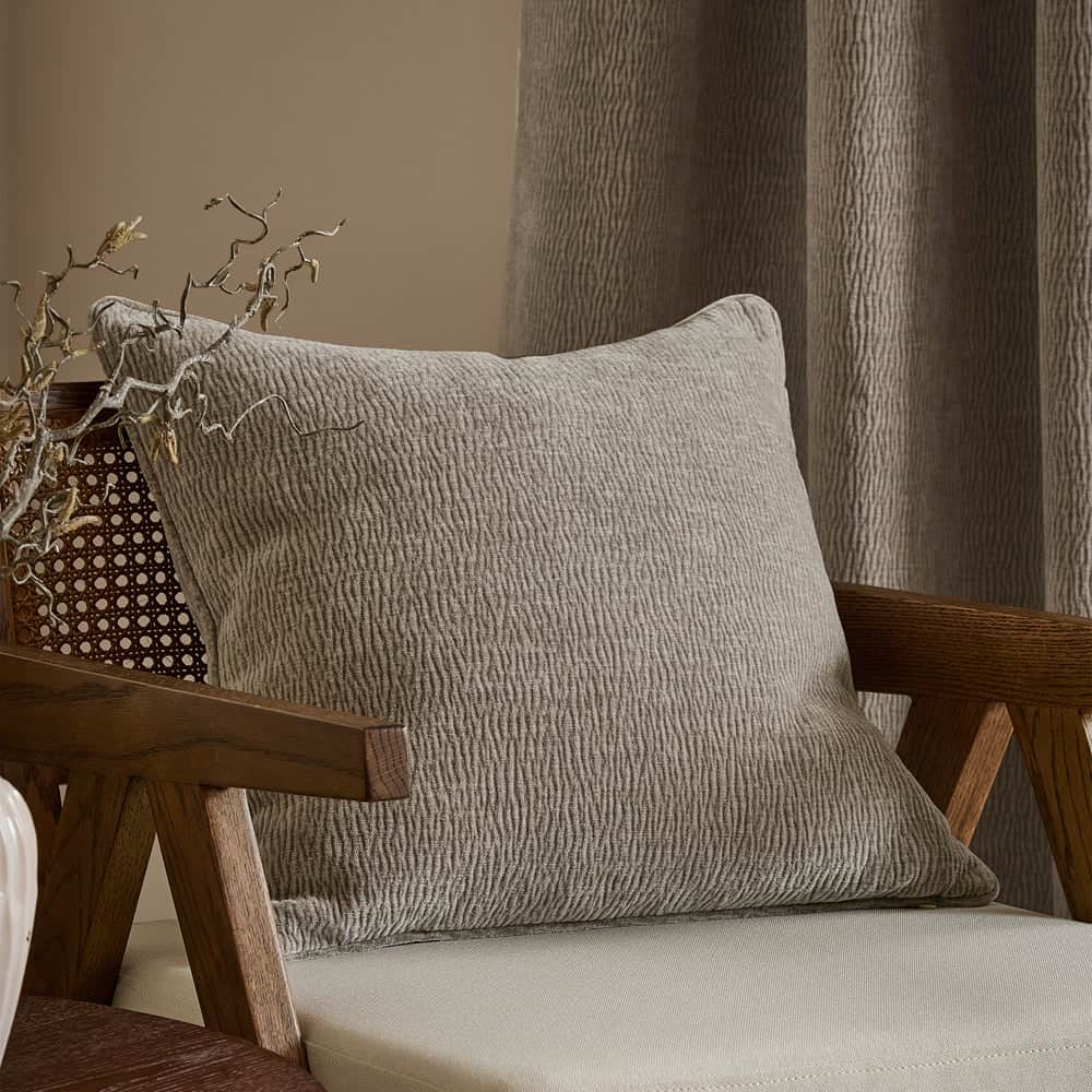 Yard (Riva Home) Cushions Greige HEATH WASHED VELVET TEXTURED CUSHION – FEATHER FILLED by Yard