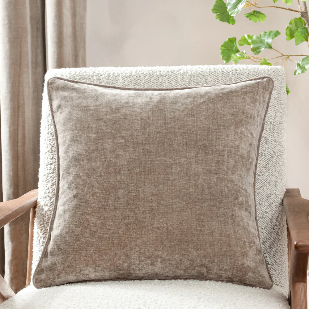 Yard (Riva Home) Cushions Greige HEAVY CHENILLE PIPED CUSHION (12 colours available) by Yard