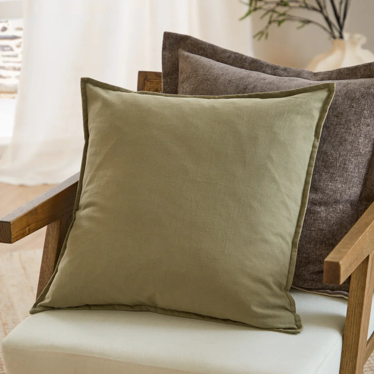 Yard (Riva Home) Cushions Moss SLUB COTTON CUSHION by Yard