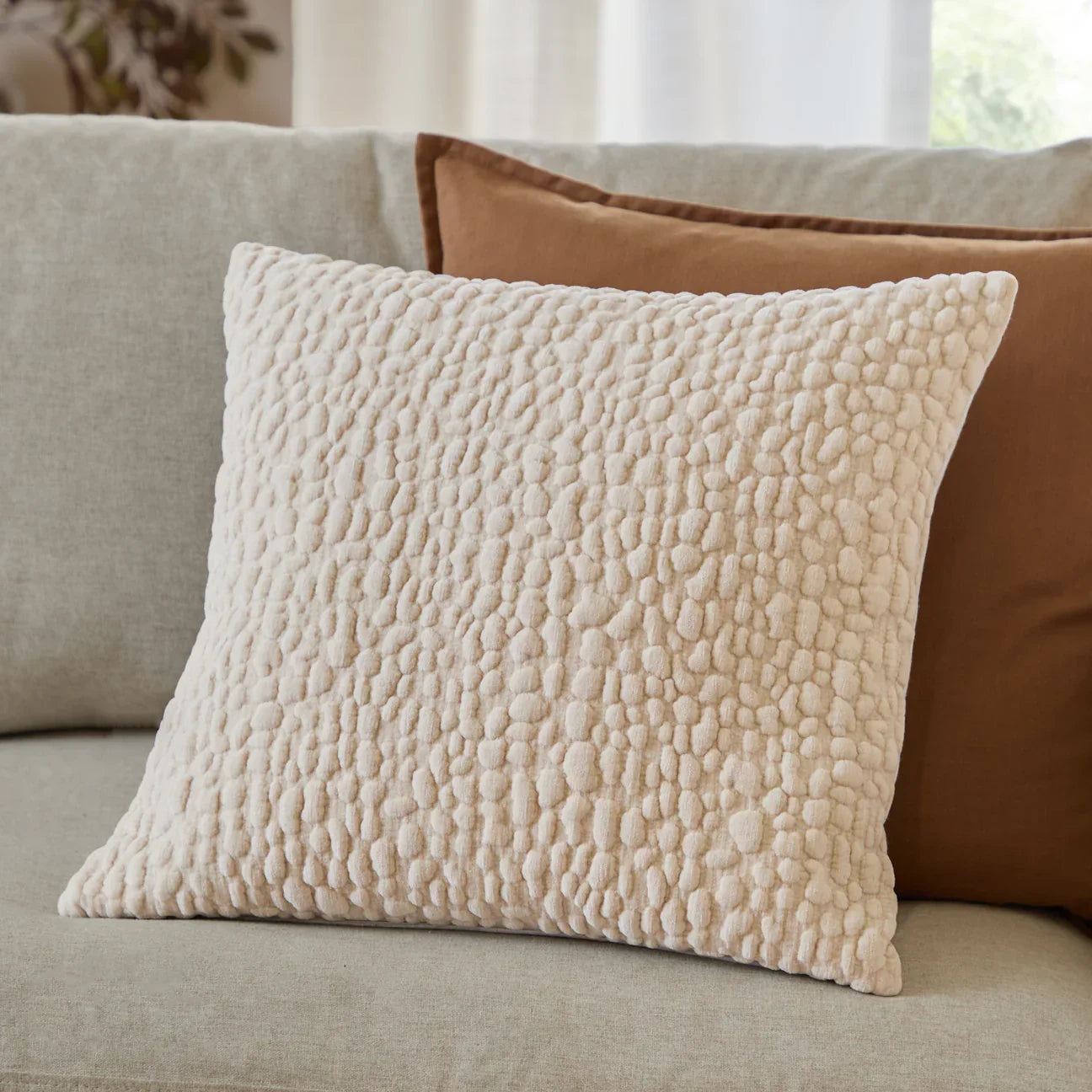 Yard (Riva Home) Cushions Natural PEBBLE TEXTURED CHENILLE CUSHION by Yard.