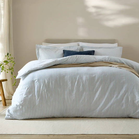 Yard (Riva Home) Duvet Cover set Hebden Mélange Stripe 100% Cotton Duvet Cover Set by Yard