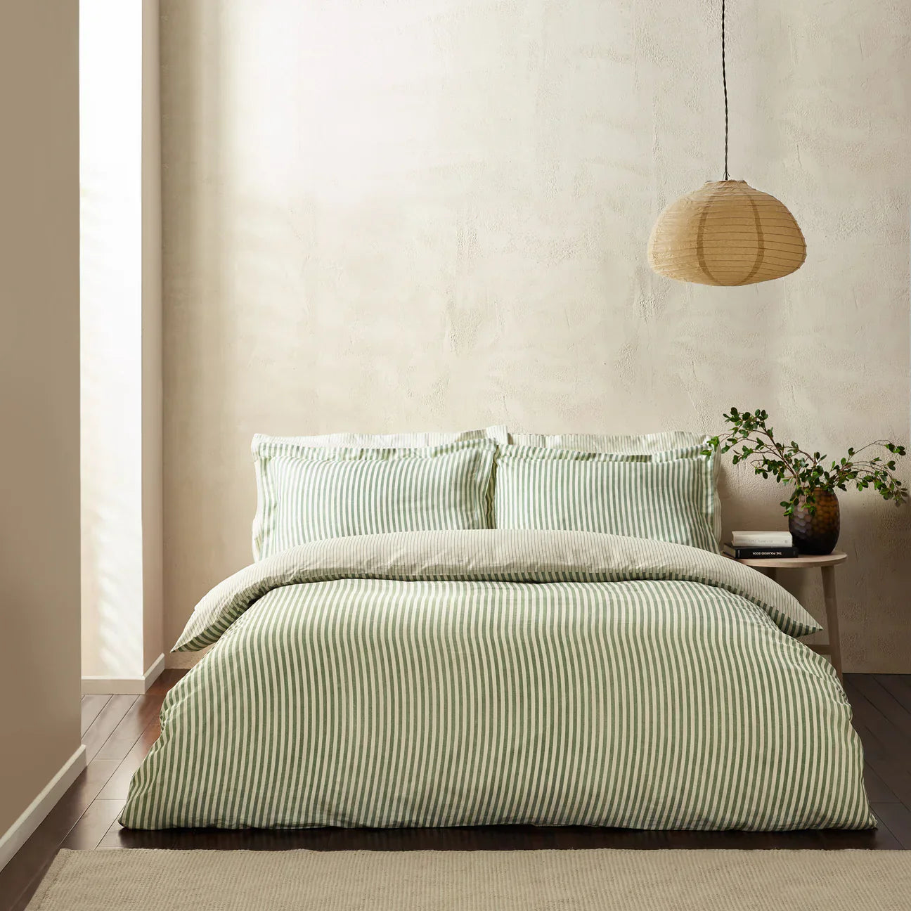 Yard (Riva Home) Duvet Cover set Hebden Stripe 100% Cotton Duvet Cover Set Forest by Yard