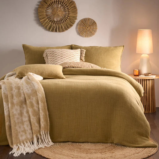 Yard (Riva Home) Duvet Cover set Yard Ribble Acid Washed Duvet Cover Set Honey