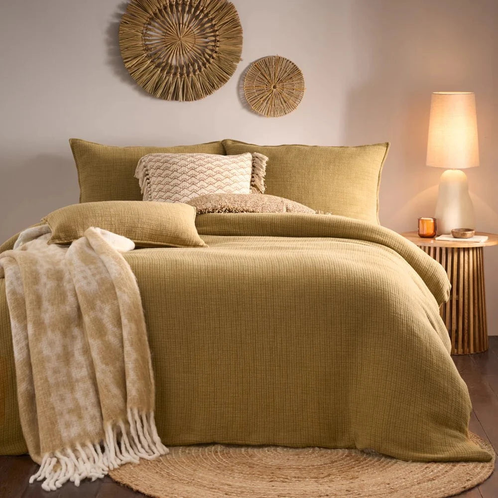 Yard (Riva Home) Duvet Cover set Yard Ribble Acid Washed Duvet Cover Set Honey
