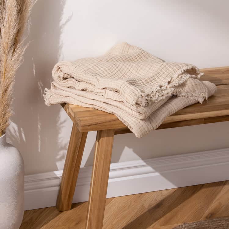 Yard (Riva Home) Throw Natural LARK MUSLIN COTTON THROW by Yard