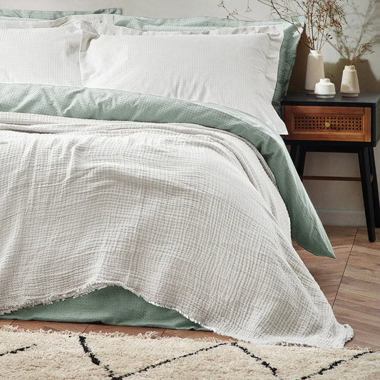 Yard (Riva Home) Throw White LARK MUSLIN COTTON OVERSIZED THROW by Yard