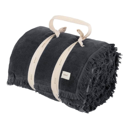 Yard (Riva Home) Throw Yard Jaye Cotton Velvet Filled Bedspread Slate