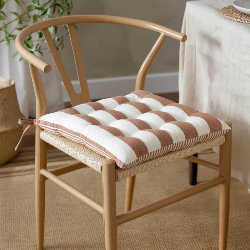 Yard (Riva Home) Yard Cushion HAYLE 2-PACK STRIPED COTTON SEAT PAD CUSHIONS by Yard