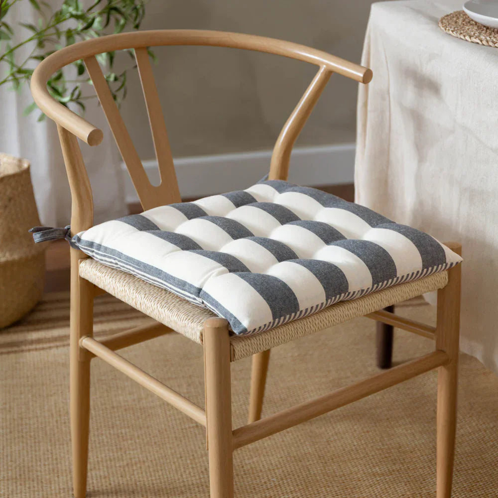 Yard (Riva Home) Yard Cushion HAYLE 2-PACK STRIPED COTTON SEAT PAD CUSHIONS by Yard