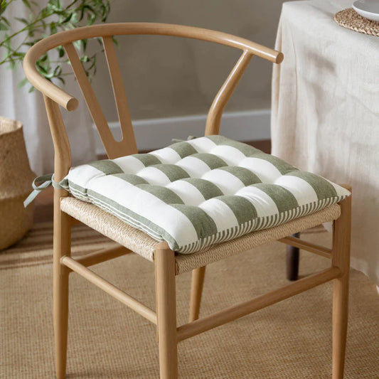Yard (Riva Home) Yard Cushion HAYLE 2-PACK STRIPED COTTON SEAT PAD CUSHIONS by Yard