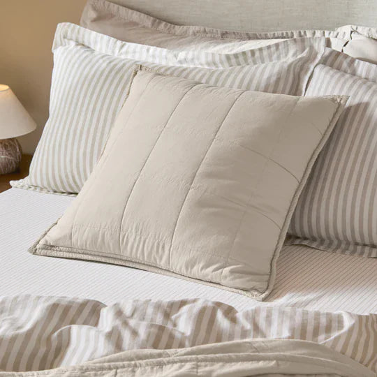 Yard (Riva Home) Yard Cushion HEBDEN QUILTED WASHED COTTON CUSHION by Yard