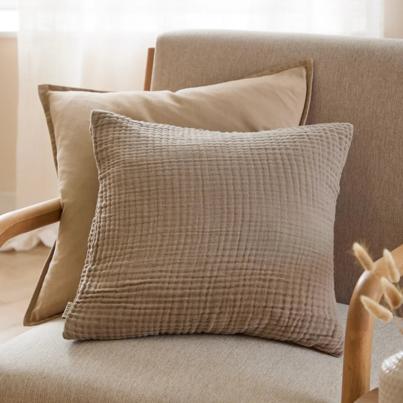 Yard (Riva Home) Yard Cushion Mole LARK MUSLIN COTTON CUSHION by Yard