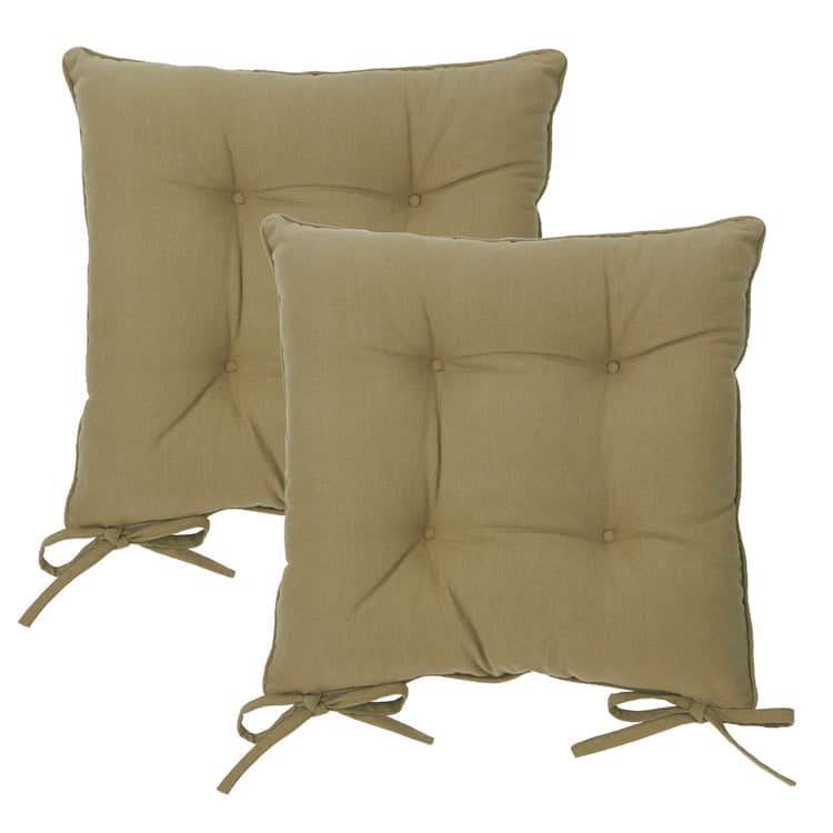 Yard (Riva Home) Yard Cushion Moss SLUB COTTON 2 PACK SEAT PADS by Yard