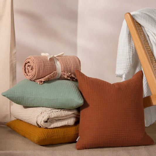 Yard (Riva Home) Yard Cushion Pecan LARK MUSLIN COTTON CUSHION by Yard