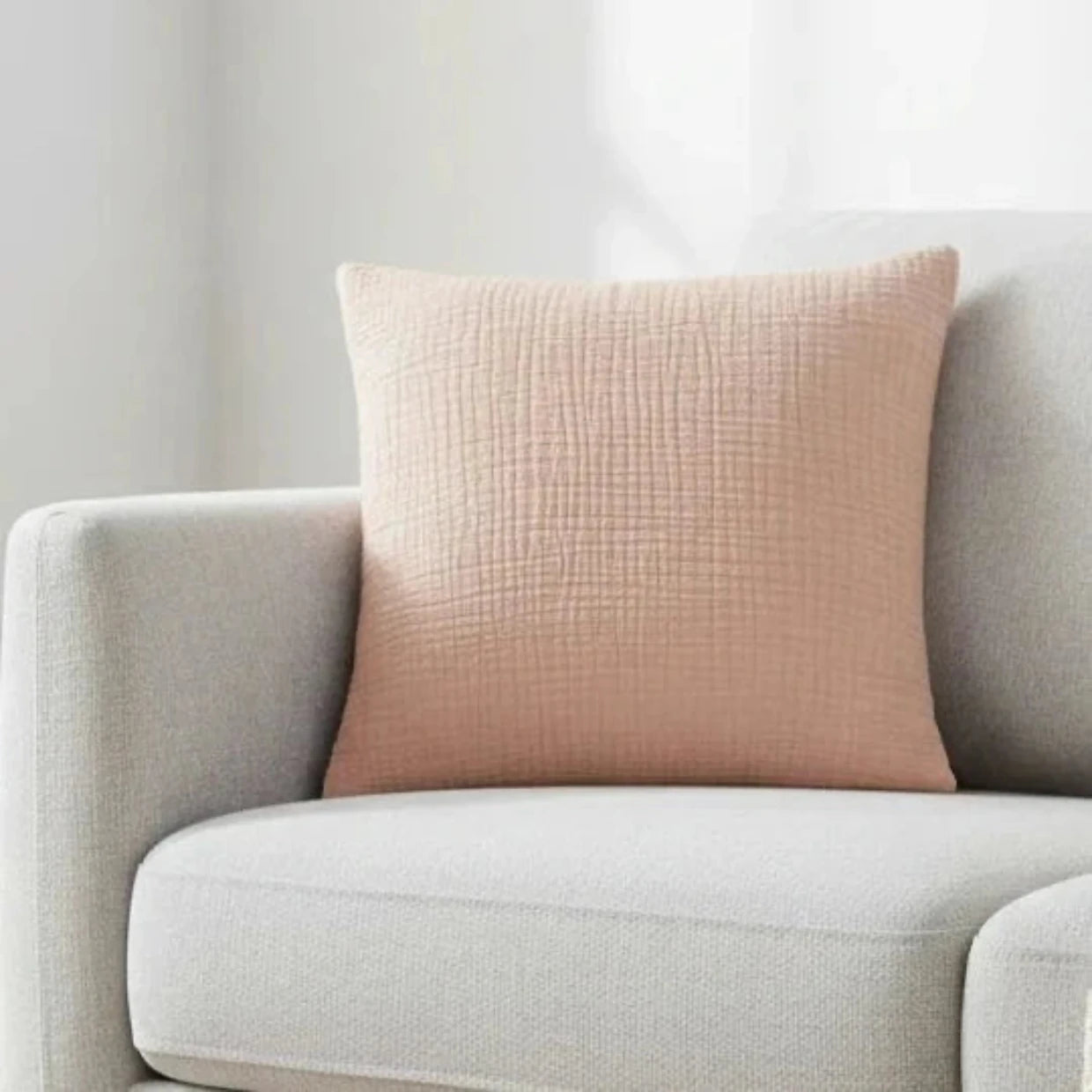 Yard (Riva Home) Yard Cushion Pink Clay LARK MUSLIN COTTON CUSHION by Yard